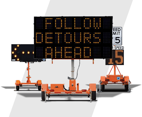 Highway Construction Zone Arrow board, Message board, Light board, Speed Sign Rentals